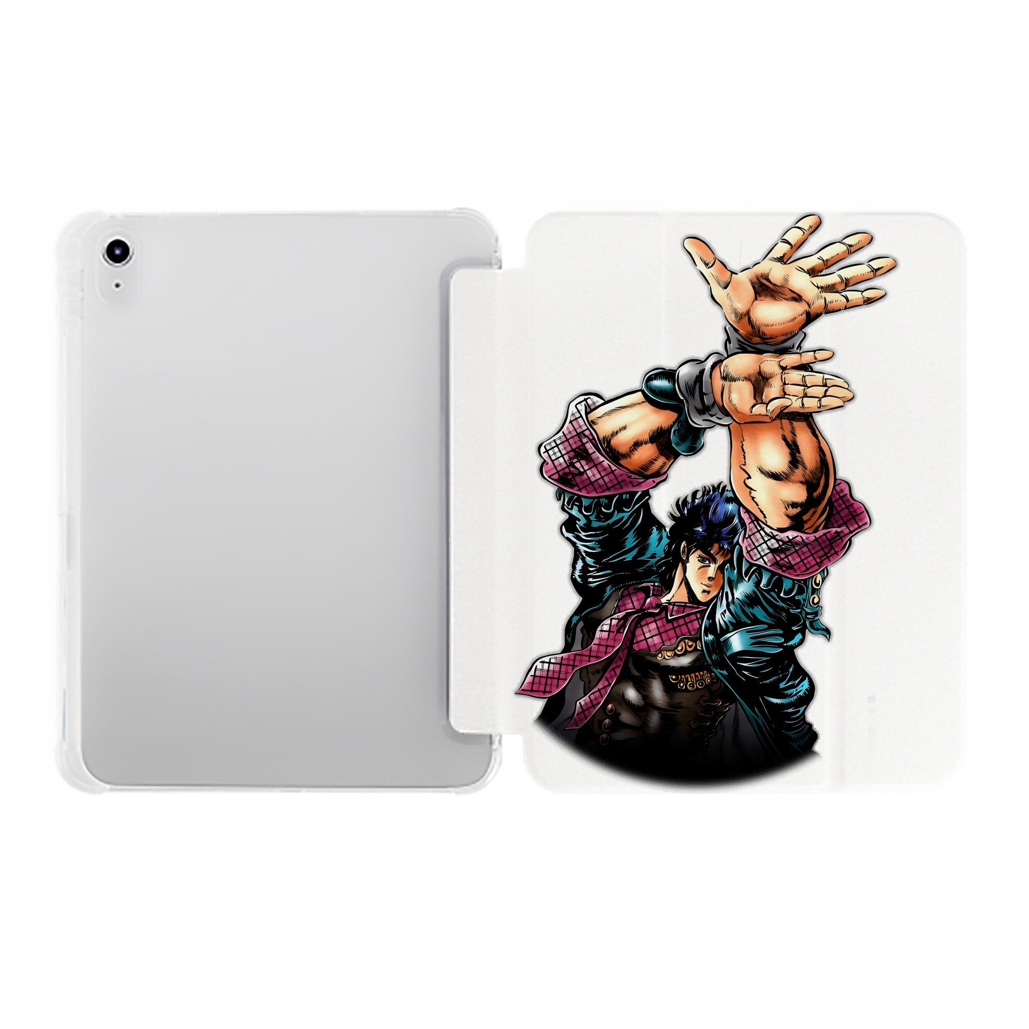 （画像用） ジョジョの奇妙な冒険 /ジョナサン?ジョースター JoJo's Bizarre Adventure Jonathan Joestar IPad ケース ペン収納付き 三つ折りスタンド PUレザー×シリコン 対応機種9.5/10.5/10.9インチ
